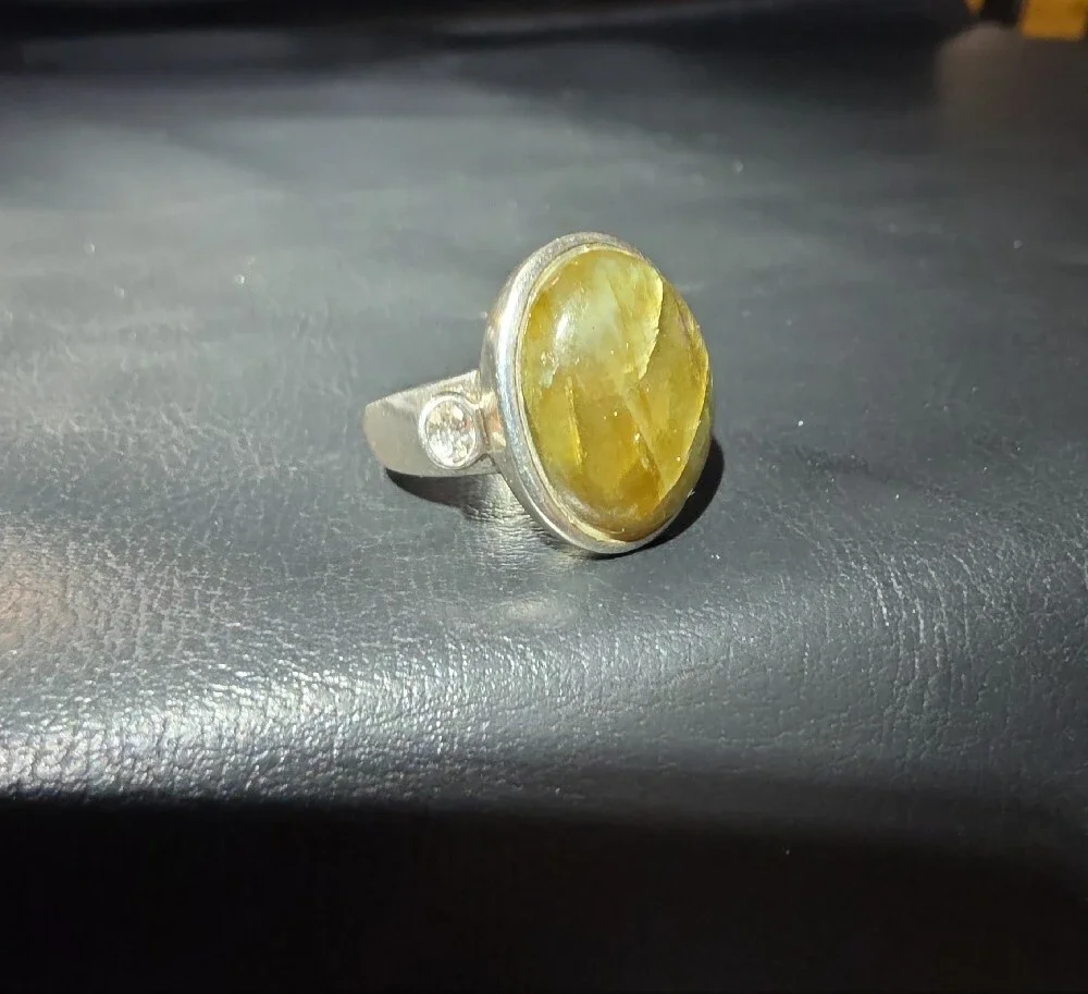 Sterling Silver Labradorite Statement Ring With Topaz